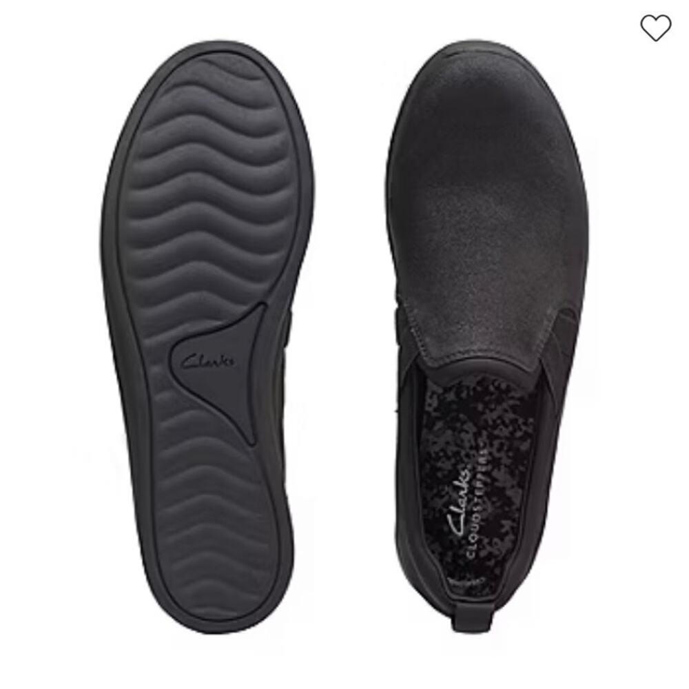 Clarks Womens Cloudsteppers Breeze Bali Slip-On Shoe Size 9.5M Black Noir